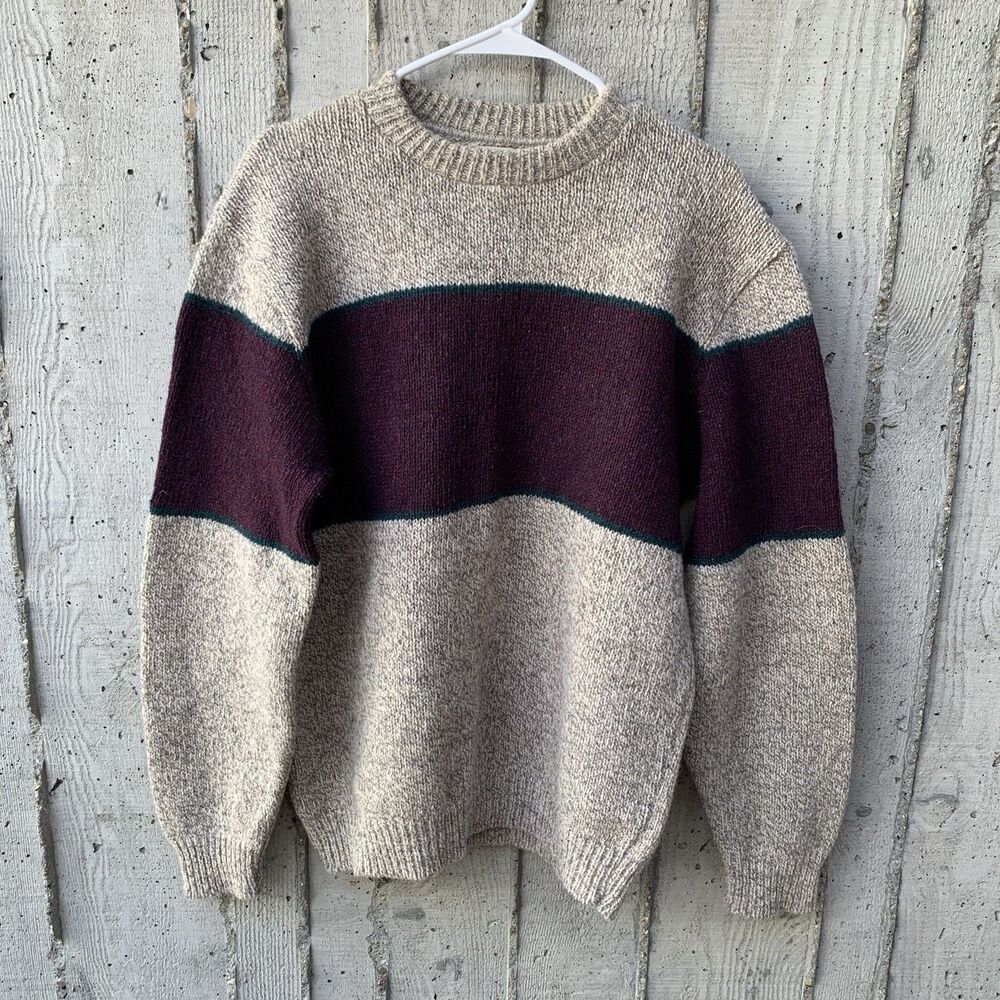 Vintage 90s REI Men's Ragg Wool Crewneck Knit Sweater Sz Large Indie Goblincore